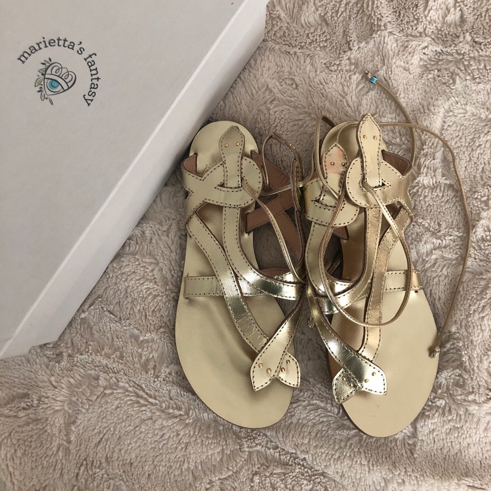 Marietta’s Fantasy Gold Leather Sandals